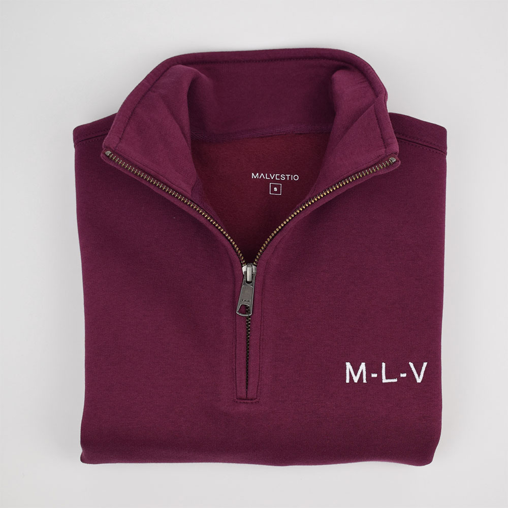 SUDADERA MLV 1/2 CREMALLERA BURDEOS