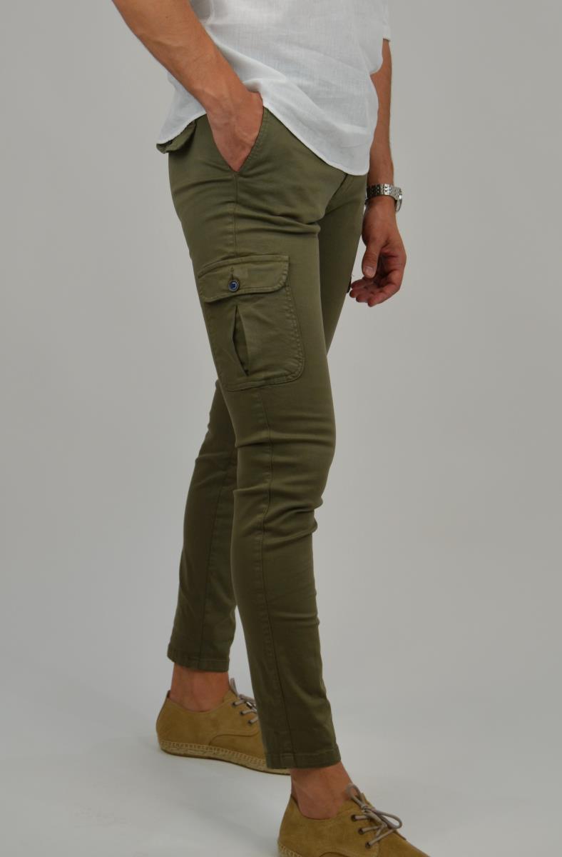 Pantalon best sale cargo kaki